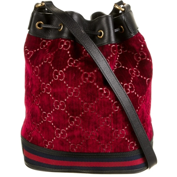 Gucci GG Velvet Web Bucket Bag - Picture 3 of 5